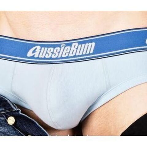 Мужские трусы брифы светло-синие Aussiebum Flex Ice Brief