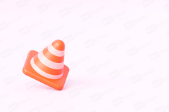 3D иллюстрация дорожного конуса — знак безопасности и ремонта