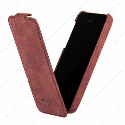 Чехол-флип Melkco для iPhone SE/ 5s/ 5C/ 5 Leather Case Craft Limited Edition Prime Dotta (Classic Vintage Purple)