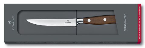 Нож кухонный Victorinox Grand Maitre (7.7200.12WG) кованый для стейка лезв.120мм серрейт. заточка дерево подар.коробка