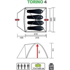 Купить недорого туристическую палатку PREMIER FISHING TORINO-4
