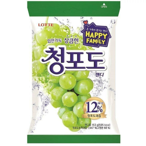 Карамель со вкусом зеленого винограда Lotte Green Grape Candy, 153 гр