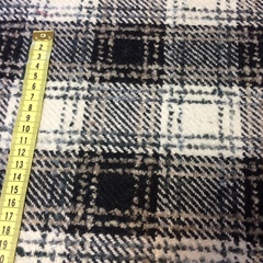 Ткань  пальтовая  шерсть клетка  черно-белая 3172