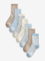 Носки хлопковые для мальчика Next B89-323, 7 шт., Голубой, Бежевый