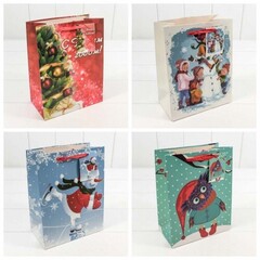 
          Пакет подарочный 18 х 23 х 10 см Набор 4 шт "Новогодний" (Микс)