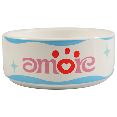 Миска Mr.Kranch керамическая для собак 420 мл Чао Белла голубая