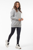 Утепленное худи для беременных и кормящих 16030 серый меланж