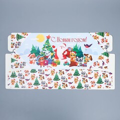 Коробка сборная одиночная Прямоугольник, «Новый год», 18*28*10 см