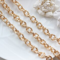 Цепочка с витым плетением 17*13 мм, позолота, 50 см, А006