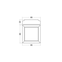 Розетка верхняя эмаль Ofram 90х90х23 мм на наличник 90 мм