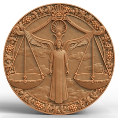 Силиконовый молд № 391 медальон Весы 6 см