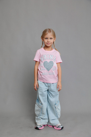 003_БК24 Футболка кор.рукав д/д, розовый