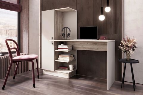 Стол компьютерный №1 (УПКФ) (Кашемир, Дуб Крафт Серый)