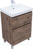 Aquanet 345676 Тумба с раковиной Алвита new 60 (Flat) напольная 2 ящ. цв.дуб веллингтон табак (345676)