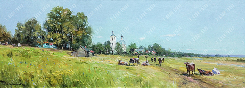 Плотников В. В. Сельский этюд. Июль. Холст, масло. 2008 г.