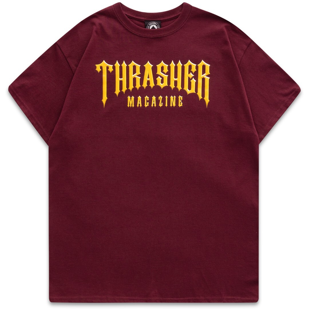 Maroon thrasher shirt on sale