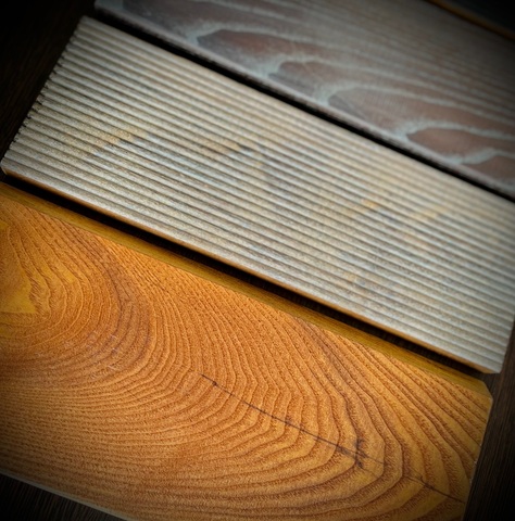 Подходит для обработки термодревесины, выкрасы разных цветов.