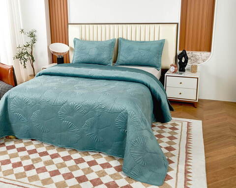 Покрывало 240x260 Sofi De MarkO Бенита цвета морской волны