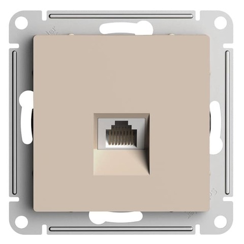 Розетка компьютерная разъём RJ 45 6 кат. Цвет Песочный. Schneider Electric AtlasDesign. ATN001286