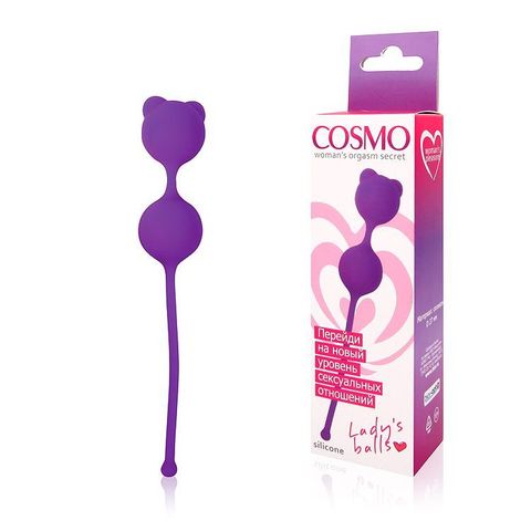 Фиолетовые вагинальные шарики с ушками Cosmo - Cosmo COSMO CSM-23009-5