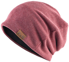 Шапка длинная с подкладкой Skully Loose Knitted Hat burgundy - 2