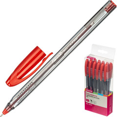 Ручка шариковая одноразовая Attache Glide Trio красная (толщина линии 0.5 мм)