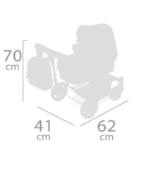 DeCuevas Коляска-трансформер для кукол 3 в 1 серии Литл Пет 70см (80539)