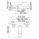 Dill 6101 Смеситель для ванны с коротким изливом