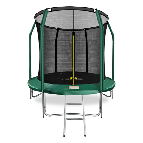 ARLAND Батут премиум 8FT с внутренней страховочной сеткой и лестницей (Dark green)