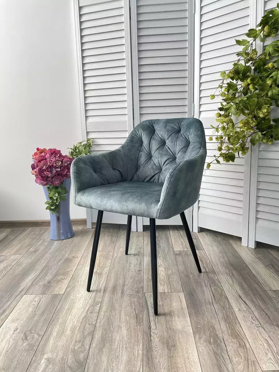 Стул PERU PK6015-15 GREY GREEN античный серо-зеленый, велюр M-City