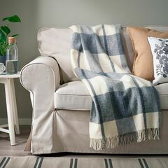 Плед IKEA MYRULL (МИРУЛЛ), Серо-синий, 130х170 см