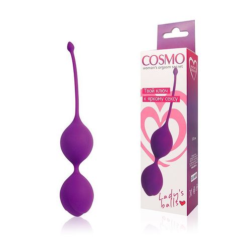 Фиолетовые двойные вагинальные шарики с хвостиком Cosmo - Cosmo COSMO CSM-23008