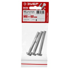 ЗУБР ГОСТ 7798-70, кл. пр. 5.8, M8 х 60 мм, цинк, 3 шт, болт (303086-08-060)