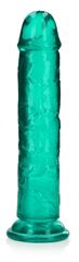 Зеленый фаллоимитатор Crystal Clear на присоске - 25 см. - 