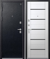Входная дверь Центурион C-107 Чёрный муар - Сноу (2025)