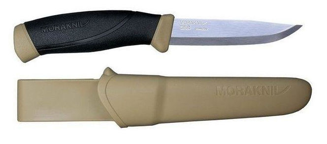 Нож Morakniv Companion, универсальный/туристический, нержавеющая сталь, клинок 104мм, песочный