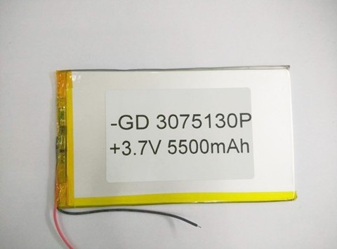 Battery 3075130P 3.7V 5500mAh Lipo Lithium Polymer Rechargeable Battery MOQ:50