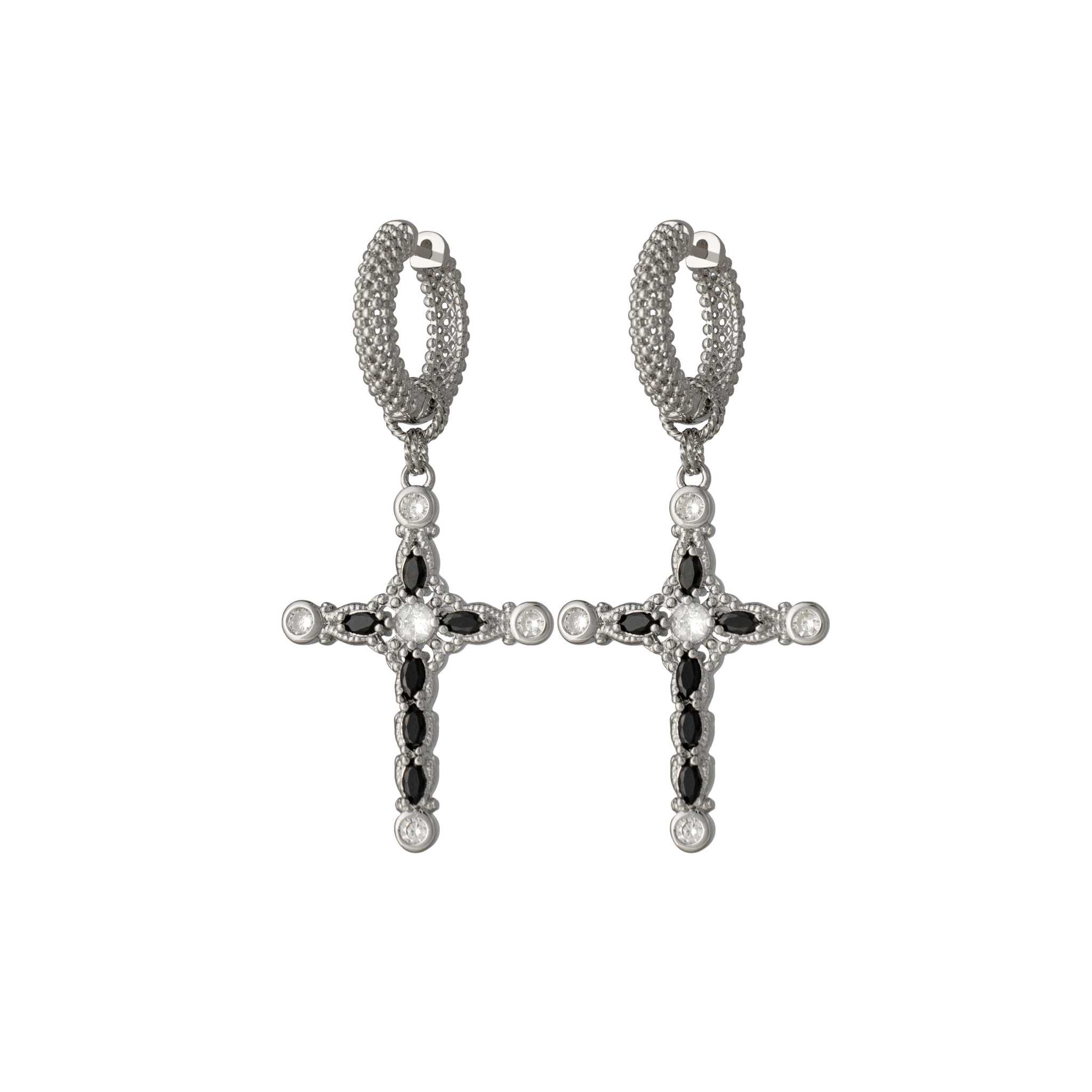 

Серьги Vintage Silver Black Earrings