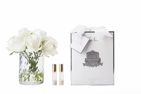 Букет роз ароматизированный и 2 спрея Cote Noire Herringbone Flower Clear белый