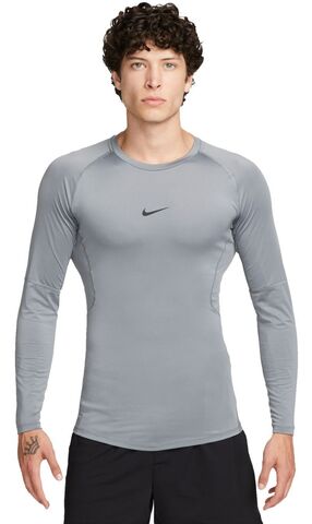 Термобелье Nike Pro Dri-FIT Tight Long-Sleeve Fitness Top - smoke grey/black