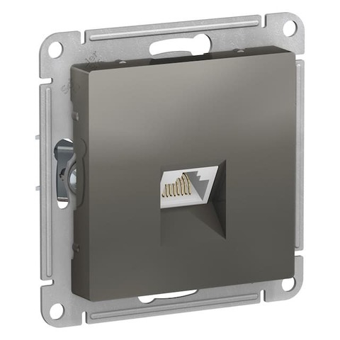 Розетка компьютерная разъём RJ 45 6 кат. Цвет Сталь. Schneider Electric AtlasDesign. ATN000986