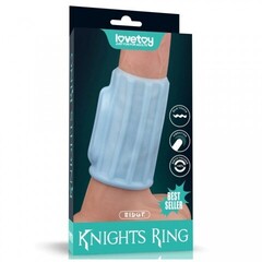 Насадка на пенис с вибрацией Ridge Knights Ring (10*3,7) голубая