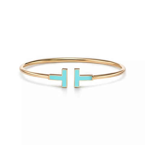 Браслет из жёлтого золота с бирюзой, Tiffany 💠T wire. Единственный в наличии