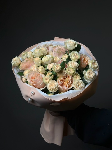 Дуо букет «Персиковое облако»