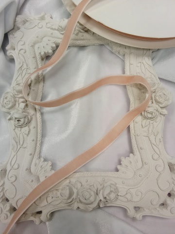 Лента бархатная, 1см , цвет персиковый (1м)