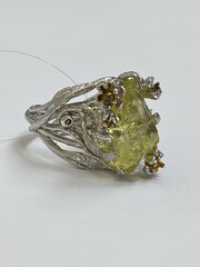 Кварц лимон (кольцо из серебра)