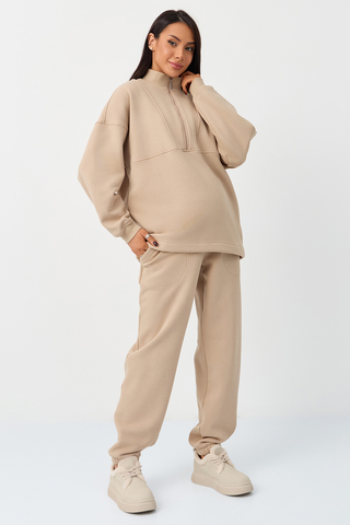 Утепленный костюм для беременных и кормящих 17315 латте