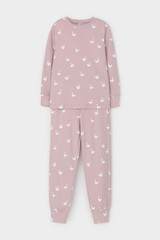 пижама  для девочки  К 1552/розово-сиреневый,лебеди