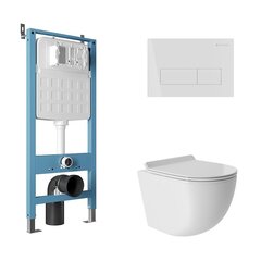 Aqueduto AQDS205T AQD комплект: TECNICA Novo Система инсталляции для подвесного унитаза, RETANGULO Novo, Панель смыва, белый глянцевый, OVO Tornado S унитаз подвесной 480*360 безободковый, Tornado, сиденье с микролифтом, белый глянцевый фото