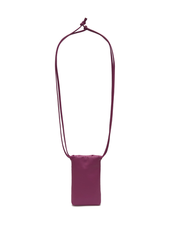 мини сумка кисет для телефона из розовой кожи